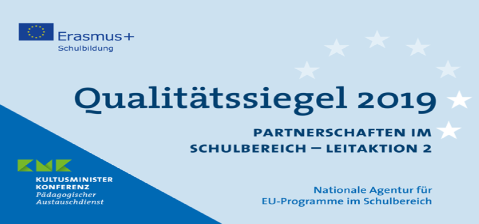 Qualitätssiegel auf Erasmus+ Projekt